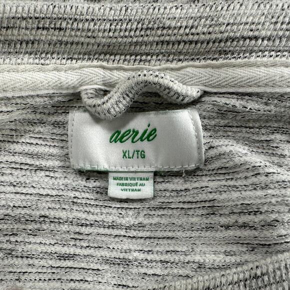 Aerie Women's Gray and Black Print Long Sleeve Light Sweatshirt Size XL - Picture 7 of 9